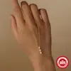 Anillo Cadena Pulsera de Plata de Ley S925 Trébol de Cuatro Hojas Clásico Más Vendido Nuevo Lujo Accesible Elegante Versátil Cadena Anillo para Mujeres