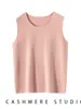 2025 Primavera Temprana Nueva Lana Sin Mangas Tejida Camisola Chaqueta Interior para Mujer 36 Delgada Amigable con la Piel Camiseta Base