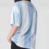 Top de Verano 2026 para Mujer de Manga Corta Estampado de Letras Bandera de Argentina Top Verde Camiseta del Mundial