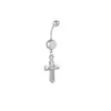 Colgante de Cruz de Acero Inoxidable Estilo Vintage Transfronterizo Anillo para Ombligo Joyería de Piercing para Ombligo Flor Exquisita Europea y Americana