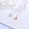 Colar Cruz de Prata Esterlina S925 Estilo Ins Guanming, Corrente para Clavícula Feminina com Pingente Pequeno Microcravejado, Moderno e Versátil