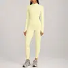 Conjunto de chaqueta de yoga transfronterizo, conjunto de top de manga larga con cremallera de secado rápido, conjunto de pantalones de yoga transpirables que absorben la humedad para deportes de running para mujer