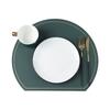 Mantel Individual Semicircular con Borde Dorado de Estilo Nórdico, Posavasos, Individual de Cuero, Impermeable y a Prueba de Aceite, Venta al por Mayor para Comedor Occidental de Hotel, Estilo Ins