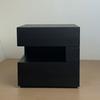 Mesita de noche minimalista de diseño, mesita de noche italiana creativa, mueble de almacenamiento negro moderno, almacenamiento superior sencillo para dormitorio