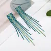 Pendientes de borla de diamante de joyería europea y americana para mujer, moda coreana, pendientes de joyería con pedrería, temperamento, E015
