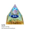 Pirâmide de Cristal Natural 5cm Estilo Europeu e Americano Decoração de Mesa para Casa e Escritório Ornamento de Pirâmide de Resina para Yoga Meditação