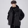 Nueva Chaqueta de Invierno de Dos Piezas Falsas Cosidas para Hombre, Estilo Coreano Marca de Moda Abrigo con Capucha de Plumón de Pato Blanco, Top de Plumón Cálido