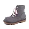 Botines Retro Otoño/Invierno 2026 para Mujer, Diseño de Cordones Multicolor, Estilo Ins Versátil, Moda Dr. Botas Martens con Punta Redonda Grande