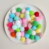 Ovillo de lana pompón DIY área de arte de pompones materiales jardín de infantes hecho a mano bolas de algodón pequeñas de colores Navidad que no se decolora