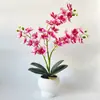 27 Plantas de Orquídea Mariposa Artificiales con Textura Realista, Decoraciones en Maceta para Mesas de Hotel y Restaurante, Flores Falsas de Jardinería y Plantas Verdes Bonsái