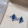Brincos Design Esmeralda de Zircônio Versa Banhados a Ouro Moda Clássica Europeia e Americana Elegante Conjunto de Cabelo ao Vivo