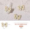 Acessórios de Nail Art Japoneses Vermelho da Internet Onda Laço Pérola Acessórios Fofos Versátil Outono Inverno Unha Liga de Zinco Diamante