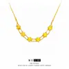 Diseño de Nicho Alto Valor de Color Láser Doble Fila Trébol de Cuatro Hojas Traje para Mujer Lujo Ligero Exquisito Collar Pulsera de Trébol de Cuatro Hojas