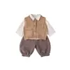Conjunto de Suéter para Niños Otoño Nuevo Estilo Camisa de Bebé Moda y Estilo Bebé e Infantil Primavera y Otoño Versión Coreana Conjunto de Tres Piezas