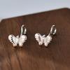 Pendientes de plata de ley s999 estilo coreano con forma de mariposa, con forma de animal, con forma de gusano, para mujer