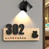 Novo Modelo 2025 Número de Casa Tridimensional Estilo Chinês com Acabamento de Alto Padrão, Luz Criativa de Sensor Luminoso de Alto Padrão para Portas de Entrada de Casa