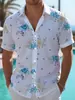 Camisa de verano floral de manga corta para hombre con estampado hawaiano transfronterizo europeo y americano