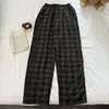Nuevos pantalones de pijama de verano para hombre y mujer, gasa de burbujas con bolsillos, pantalones de pijama largos con un tacto de alta gama, pantalones de casa estilo ins japoneses y coreanos