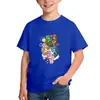 Atacado Transfronteiriço Popular Tendência Roupas Infantis Casuais Camisetas de Algodão Puro para Meninos e Meninas Manga Curta Gola Redonda Soltas Confortáveis