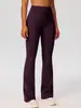 Pantalones de yoga acampanados estilo europeo y americano, secado rápido, cepillado de doble cara, cintura alta, realce de glúteos invisible, pantalones deportivos de fitness ligeramente anchos 52338