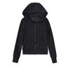 Estilo Chica Americana Sexy Otoño Nuevo Retro Cintura Alta Slim Sudadera Cárdigan con Capucha de Manga Larga con Cremallera Moda de Mujer
