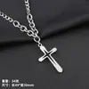 Collar Cubano para Hombre Colgante de Cruz de Acero Inoxidable Hip-Hop Versátil Joyería de Acero de Titanio No se Desvanece Accesorio de Ropa Moderno