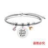 Pulseira de aço inoxidável Pulseira de osso de cobra transfronteiriça europeia e americana Presente de feriado comemorativo do dia das mães Joias de titânio com gravação atacado