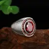 Anillo Popular Yu Hong: Anillo Rojo de Zirconia con Exquisito Patrón Apilado, Joyería Vintage Abierta, Directo del Fabricante