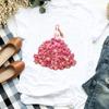 Camiseta Casual para Mujer con Estampado Floral Elegante Lindo de los 90 para Oficina