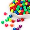 Cuentas redondas esmeriladas de acrílico de caucho de color sólido de macarrón, hechas a mano, accesorios de cuerda para el cabello con cuentas al por mayor