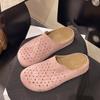 Zapatos de Cuero Suave Estilo Nuevo 2025 con Suelas Gruesas, Mocasines Cerrados para Mujer, Calzado de Verano para Exteriores, Zuecos Calados, Sandalias sin Cierre