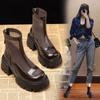 Botines Estilo Martin con Calados para Mujer, Botines Cortos de Verano, Ultraligeros y Cómodos, Nuevo Modelo 2025, Botines de Malla Transpirable con Suela Gruesa, Botines de Malla que Aumentan la Altura