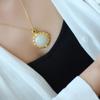 Colgante de Plata S925 Hetian Natural Redondo Bicolor Oro y Plata Cadena Clavicular Estilo Retro Accesorios de Collar