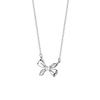 Collar con colgante de lazo de plata esterlina S999 con circonitas, diseño minimalista de nicho para mujer, cadena de clavícula de plata Joker, venta al por mayor