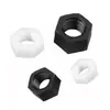 Tuerca Hexagonal de Nylon Tuerca de Plástico Nylon Plástico Pa66 Negro y Blanco Tapa de Tornillo M2M3M4M5-M20 en Stock