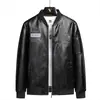 Chaqueta de Cuero con Cuello de Béisbol para Hombre Abrigo Talla Grande para Hombre Chaqueta de Cuero Bordada Chaqueta de Cuero para Hombre Joven y de Mediana Edad Nueva Colección Primavera y Otoño