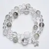 Pulsera de Cristal Natural Verde Fantasma Blanca y Verde para Mujer, Pulsera de Cristal Blanco Versátil de Moda Casual al por Mayor