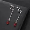 Cazador de Merchandising Popular de Anime Transfronterizo HxH Pendientes Personalizados para Mujer, Estilo Europeo y Americano Colgante de Cristal Rojo, Accesorios de Oreja Sencillos de Nicho