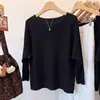 Top de punto estilo coreano con mangas murciélago pequeñas, corte holgado, jersey adelgazante para otoño e invierno, color liso, simple y elegante, suéter nuevo