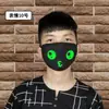 Máscara Luminosa Fluorescente para adulto expresión de diente gatito de Halloween transpirable a prueba de frío máscara de algodón negra gruesa para hombre y mujer