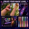 ¡Guau, pintura corporal humana cara UV doble punta doble color luminoso ultravioleta fluorescente pluma, arte de bar graffiti pluma fluorescente