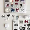 50 Pegatinas de Graffiti de Chica Urbana Caricaturizadas Negras y Moradas para Equipaje, Maleta, Cuaderno, Calcomanías Impermeables