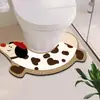 Tapete de chão de terra de diatomáceas com design de Dachshund de desenho animado, absorvente e de secagem rápida, pode ser cortado no tamanho, tapete antiderrapante para banheiro doméstico