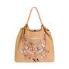 Primavera Nuevo Japonés Bordado Cadena de Bolas Bolsa Ecológica Bolso de Mujer Compras Bandolera Hombro Lienzo Bolso de Mano