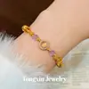 Pulseira wrap estilo loja de ouro 2026, cor ouro de areia com ametista para mulheres, luxuosa joia de pulso em camadas com nove camadas de fogo roxo escovado