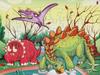 Nuevo 40 lindos Q versión de dibujos animados dinosaurio animales jurásicos rompecabezas de papel plano 8 juegos