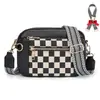 En Stock Transfronterizo Más Vendido Moda Cuadros Europea y Americana Bolso de Hombro Antirrobo con Doble Cremallera, Bolso Cruzado, Bolso Pequeño Cuadrado de PU