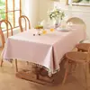 Mantel de mesa de té exclusivo transfronterizo, mantel rectangular de algodón y lino, cubierta de mesa de comedor moderna minimalista, mantel de tela