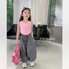 Novo Colete Estilo Coreano Ocidental Simples Versátil para Meninas Verão Infantil Casual Sem Mangas Camiseta Regata T
