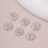 Color Plata Conservante Flor de Zirconia Bandeja Cuentas Accesorios Hechos a Mano Pulsera DIY Pulsera Collar Joyería Cuentas Espaciadoras Mayoreo